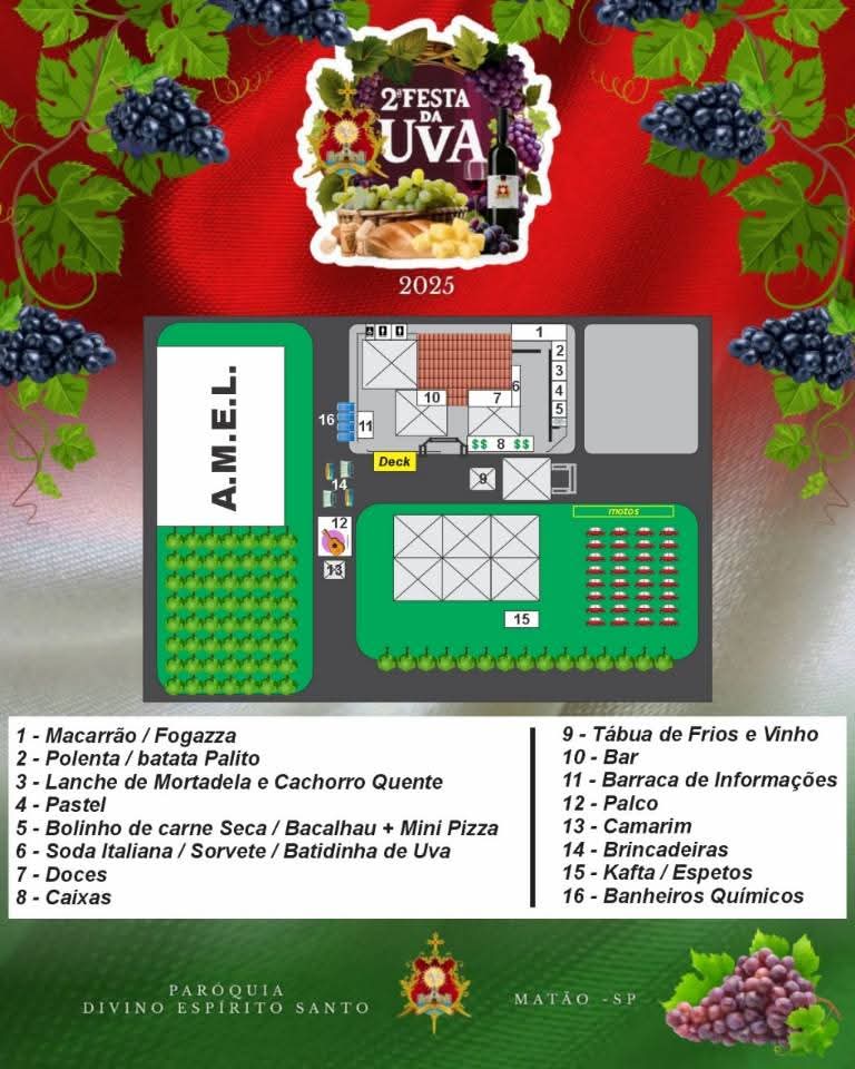Mapa da Festa da Uva 2025